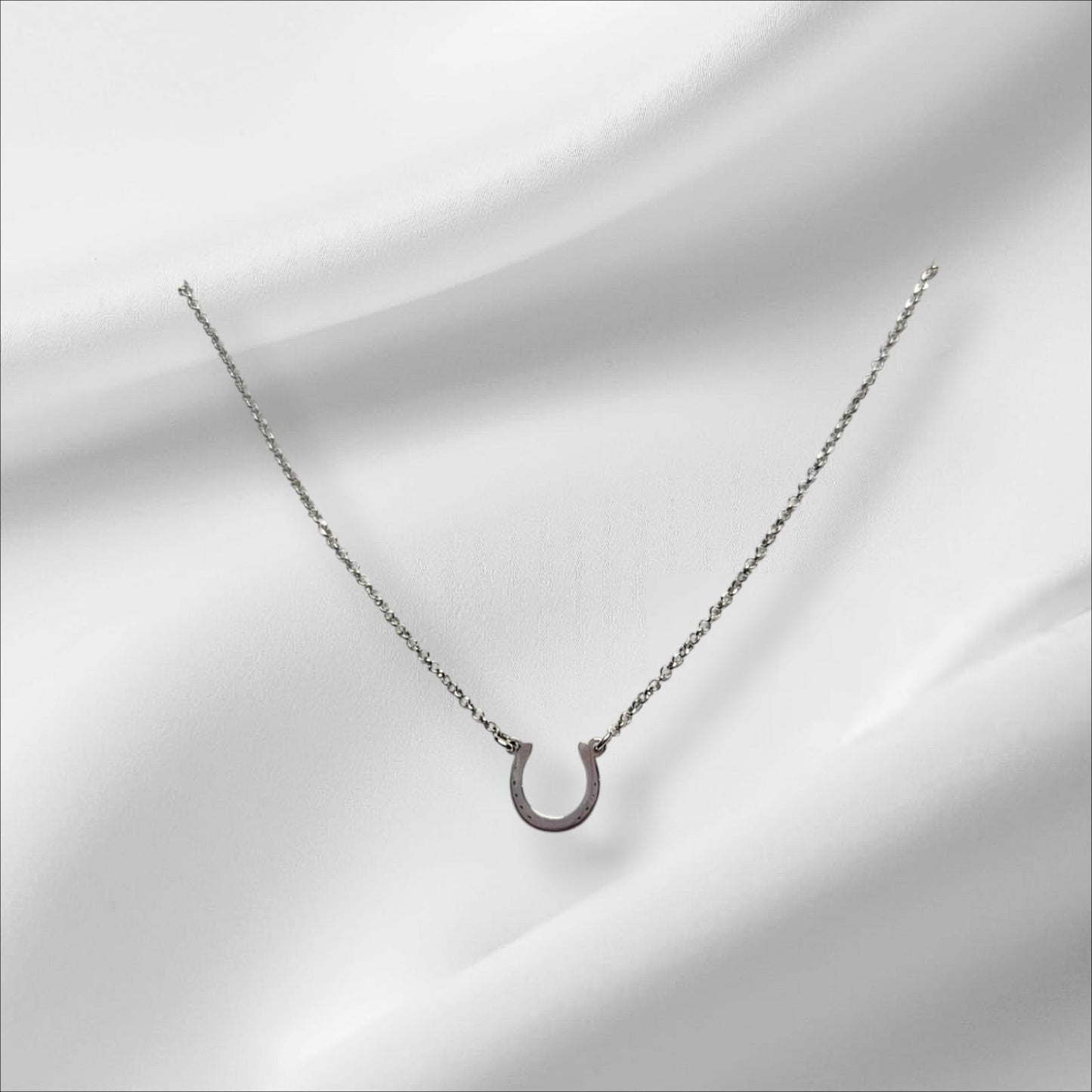 Argentium Silver Horseshoe Pendant with Sterling Silver Chain