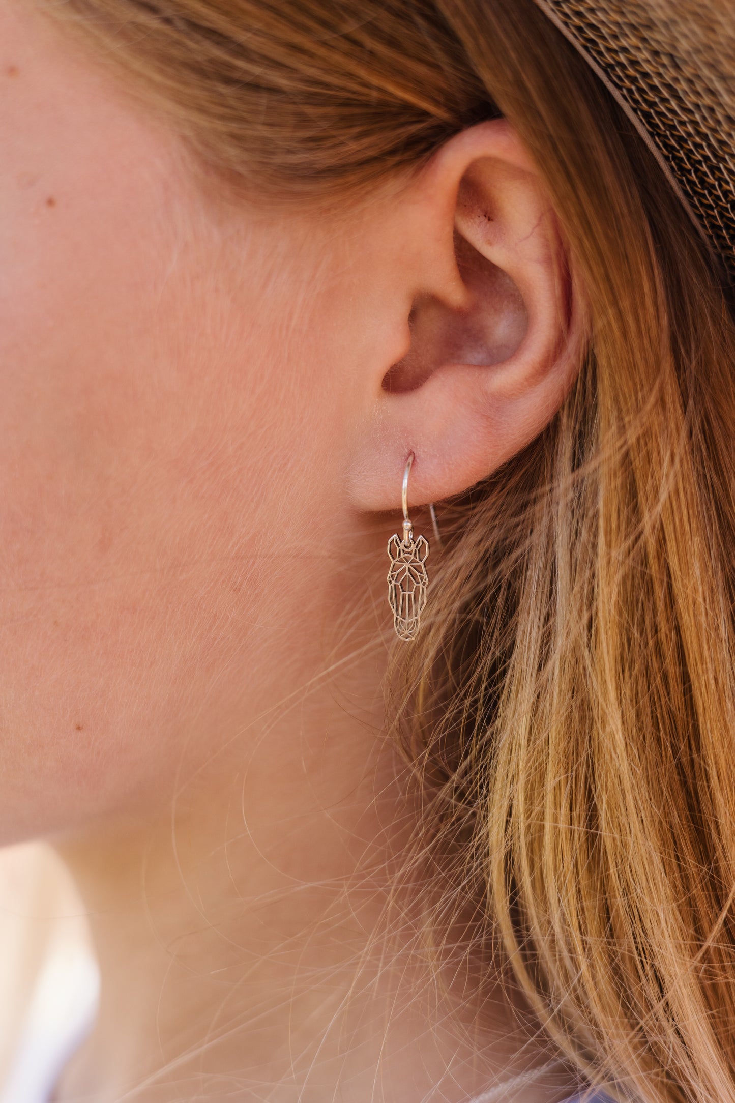 Geometric Horsehead Dangle Earrings