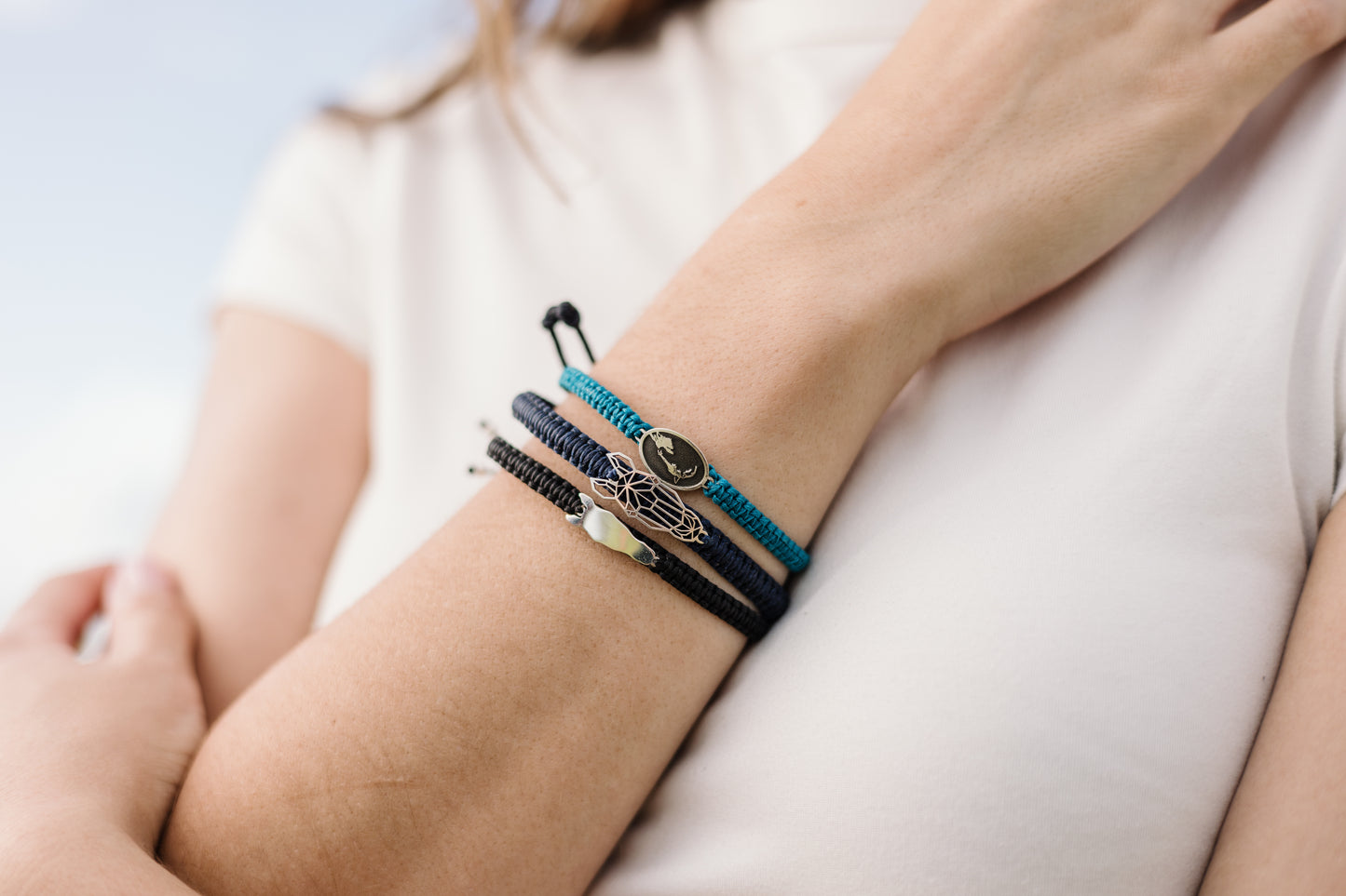 Round Disk Standing Horse Pendant on Wax Cord