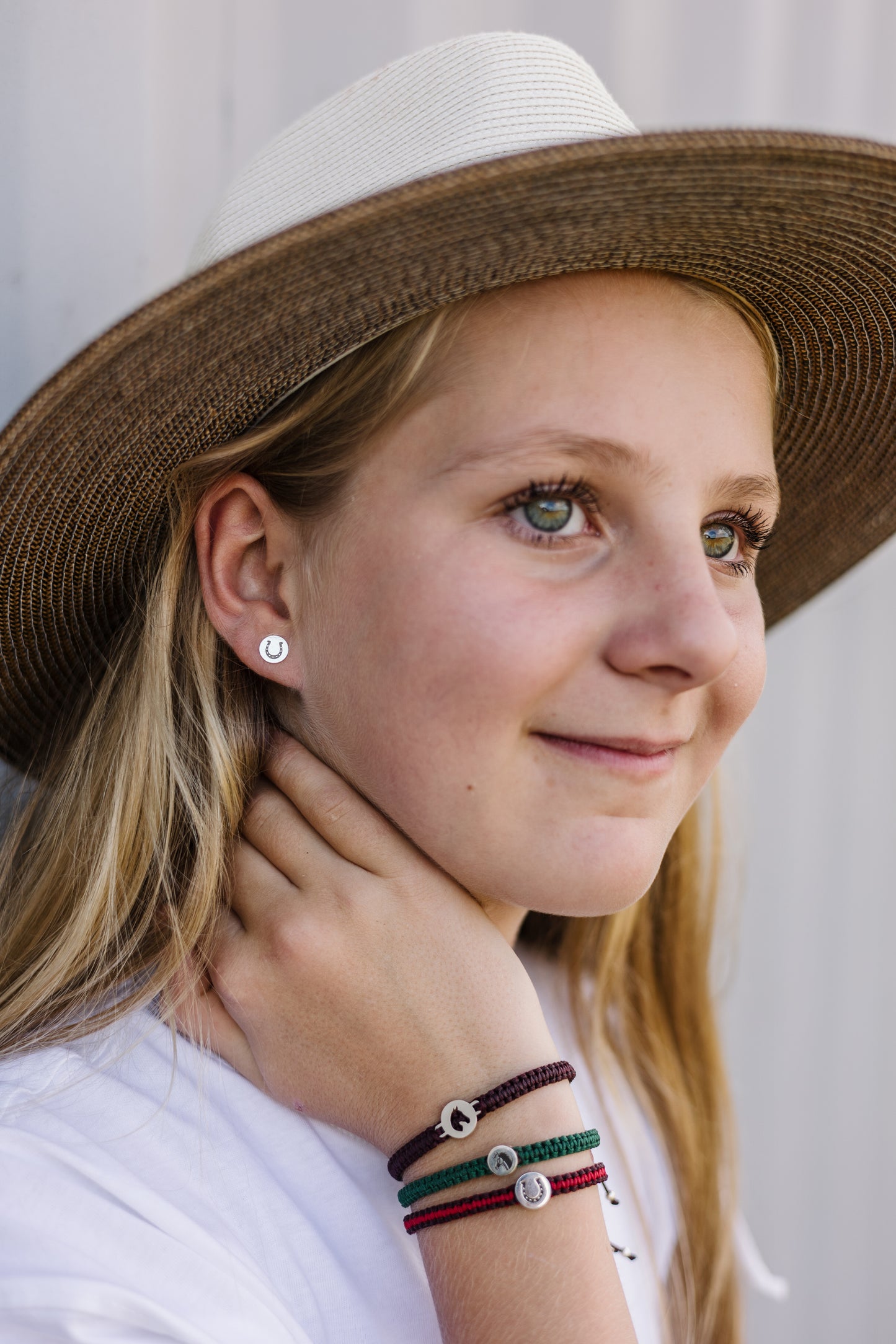 Round Disk Horseshoe Earrings